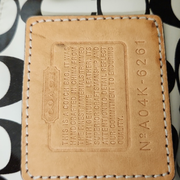 Vintage Coach Hampton Bag Dark Navy Shoulder Tote Bag Navy/ Tan Y2K - Picture 5 of 9